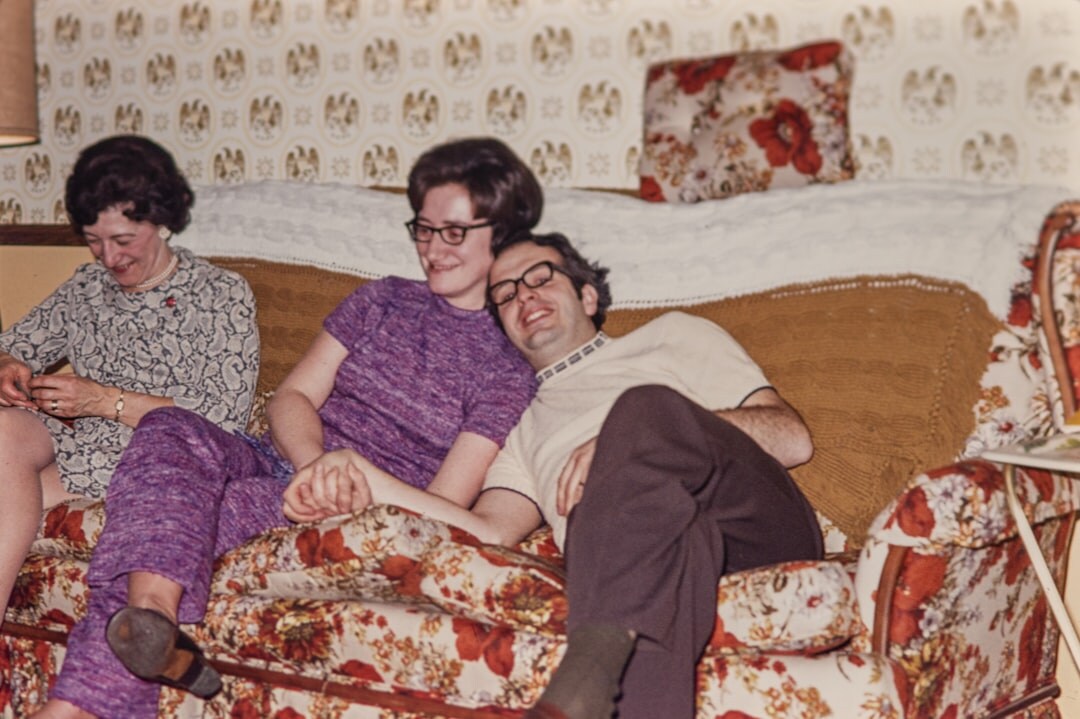 family watching old tv show