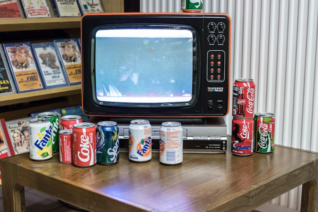 old television set on table