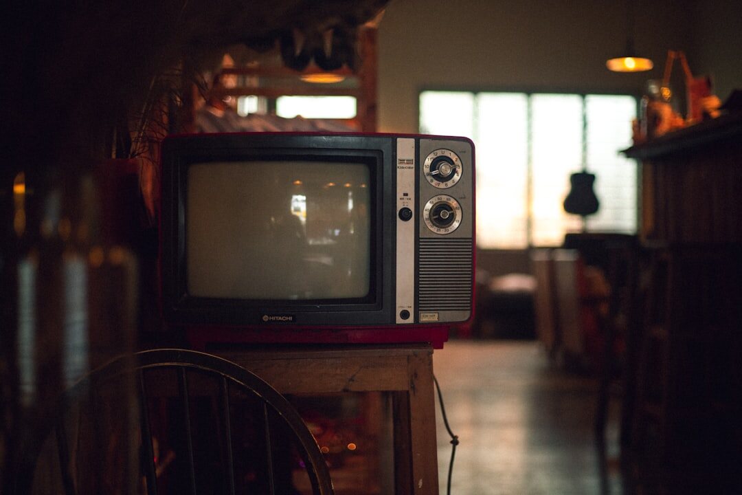 family watching old tv show